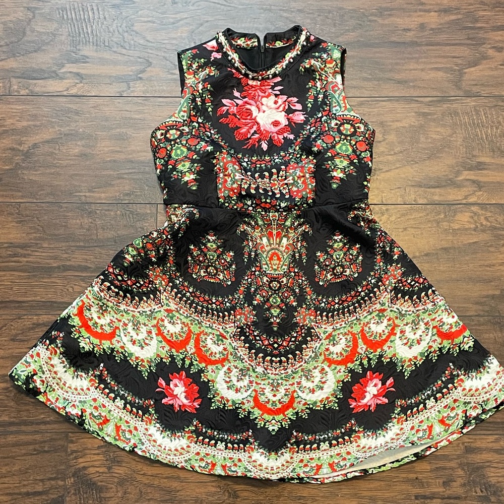 Floral Black beaded dress